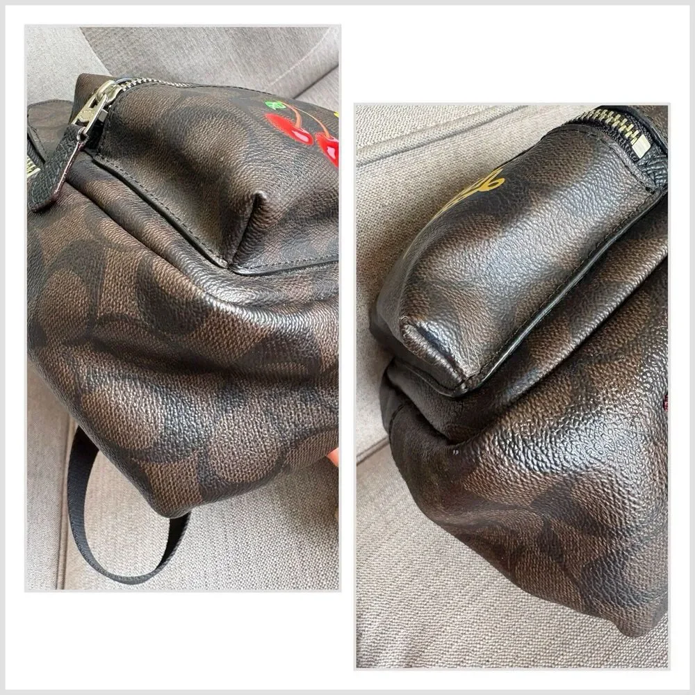 Coach Charlie Signature Mini Backpack Vintage Patchwork Route 41 & Cherry Print